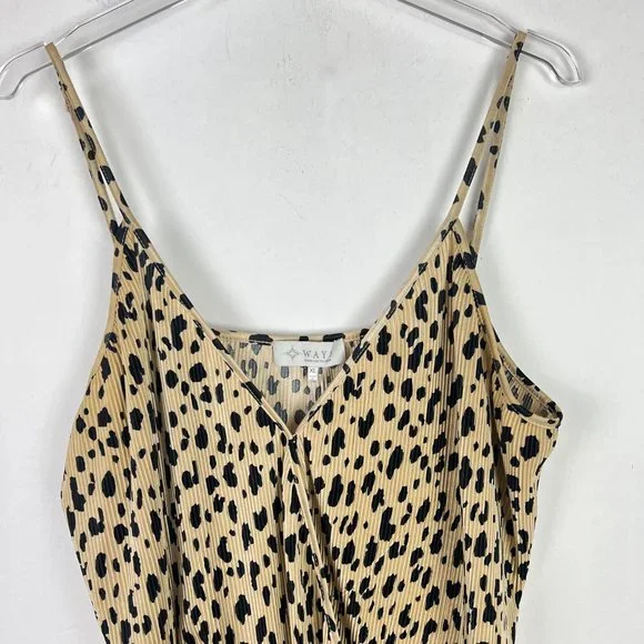 WAYF Surplice Ribbed Cheetah Print Bodysuit SleevelessSize XL EUC L2443 - Picture 3 of 10